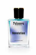 Faizaura Revolution 50ml perfume bottle with elegant design, showcasing the fragrance's luxurious and sophisticated packaging.