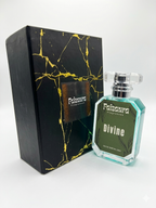 Faizaura Divine perfume bottle by Faizaura Fragrance, featuring elegant glass design with a sleek, modern look.