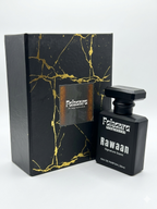 Faizaura Rawaan 50ml perfume bottle with elegant design, showcasing the luxurious fragrance product in a clear display.